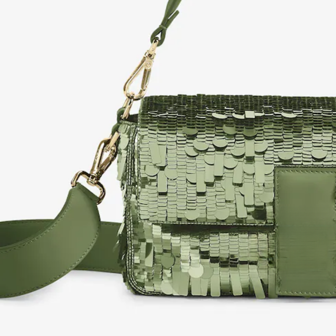 Bag Green Sequins & Leather – Fnd Bgtt
