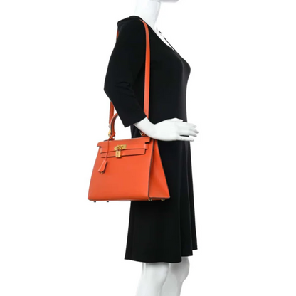 Bag 25 Kly with Gold Hardware in Orange